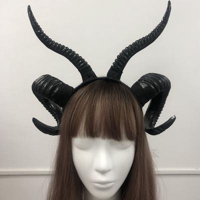 Black Demon Horns Ženy Pokrývka hlavy Cosplay Zvířecí Dívky Antilopy Pokrývka hlavy Halloween Čelenka do vlasů Karnevalové šaty Kostým na párty