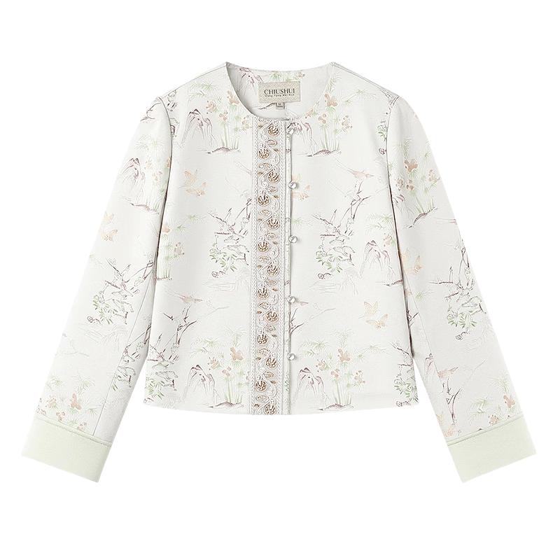 Women's Chinese Style Ink Print Short Jacket
