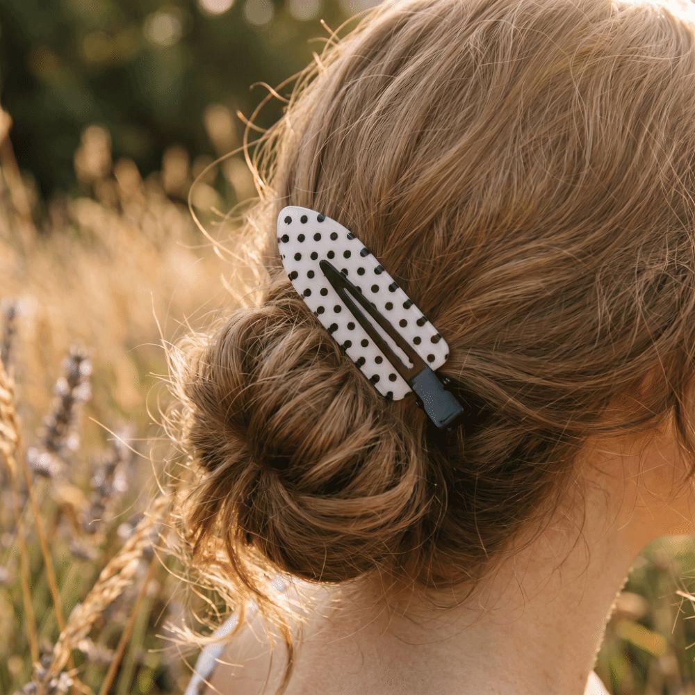 Polka Dot Seamless Hairpin Black White Hair Styling Accessories Cute Acrylic Hair Clips Daily Wear