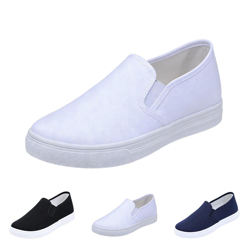 Unisex Canvas Slip On Shoes Anti Static Work Shoes Lightweight Nursing Shoes Breathable Comfortable Footwear for Daily Use