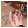 New metal color-changing anti-blue glasses fashion square anti-blue glasses European and American color-changing glasses