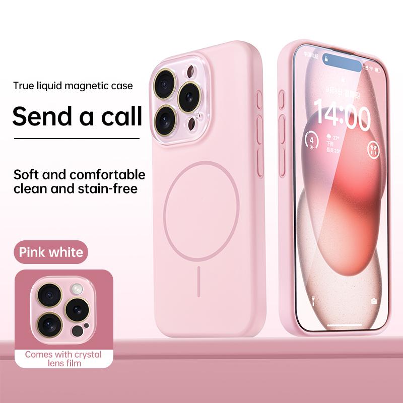 DIVI Magnetic Liquid Silicone Phone Case Camera Lens Protector For iPhone 17 16 15 14 13 17Pro Max Magsafe Wireless Charge Cover 17Promax