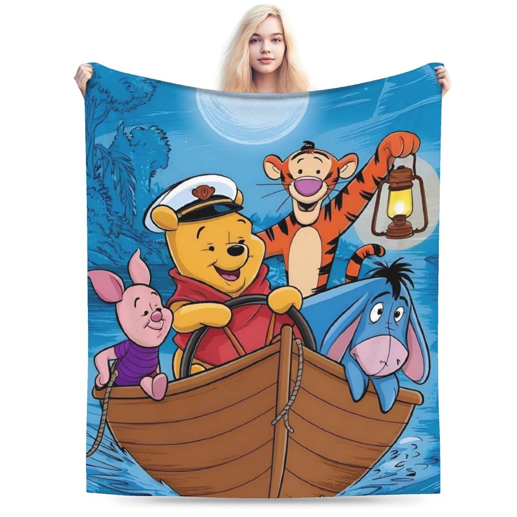 Cute Kawaii Blankets Winnie The Pooh Fuzzy Throw Blanket Bedding Couch Personalised Soft Warm Bedspreads