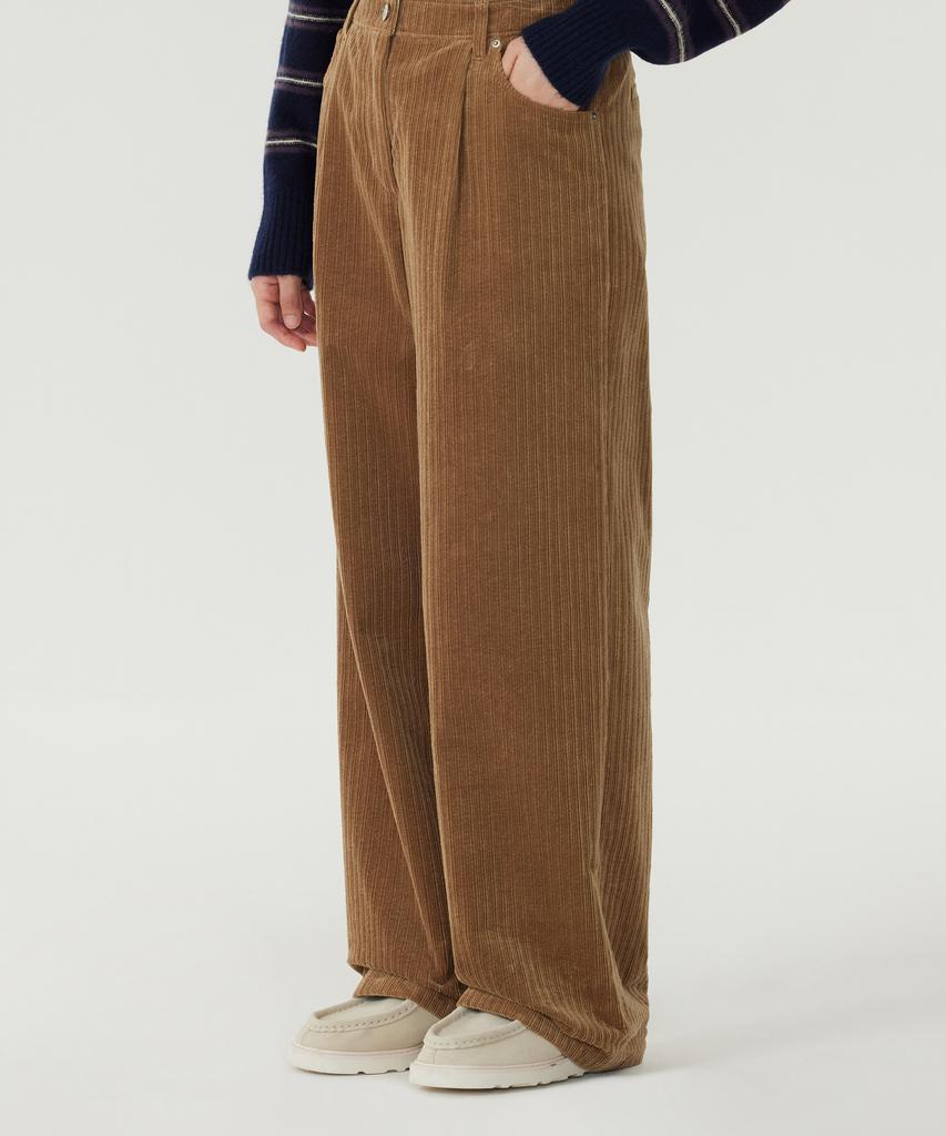 COVERNAT WOMAN Corduroy Pintuck Pants Beige