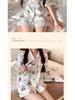 Summer Ice Silk Pajama Set: Cartoon Little Panda Short Sleeve & Shorts for Women
