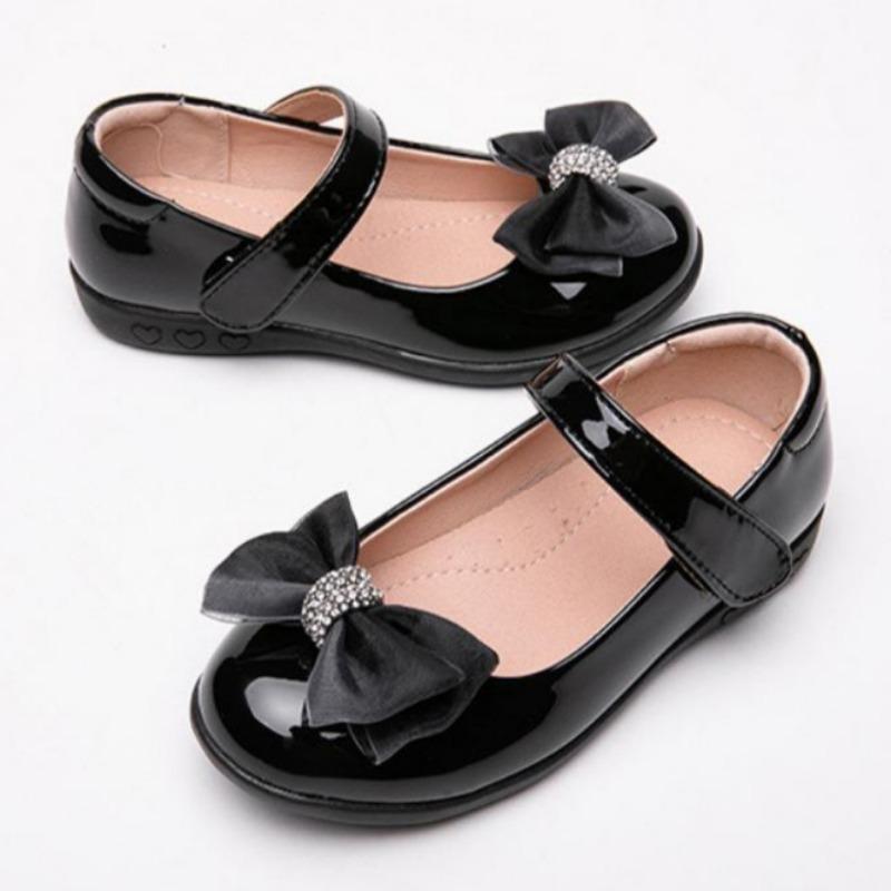Summer New Bowknot Girls Single Shoes Soft Sole Stylish Children's Toe Shoes Korean Style Fashionable Princess Shoes