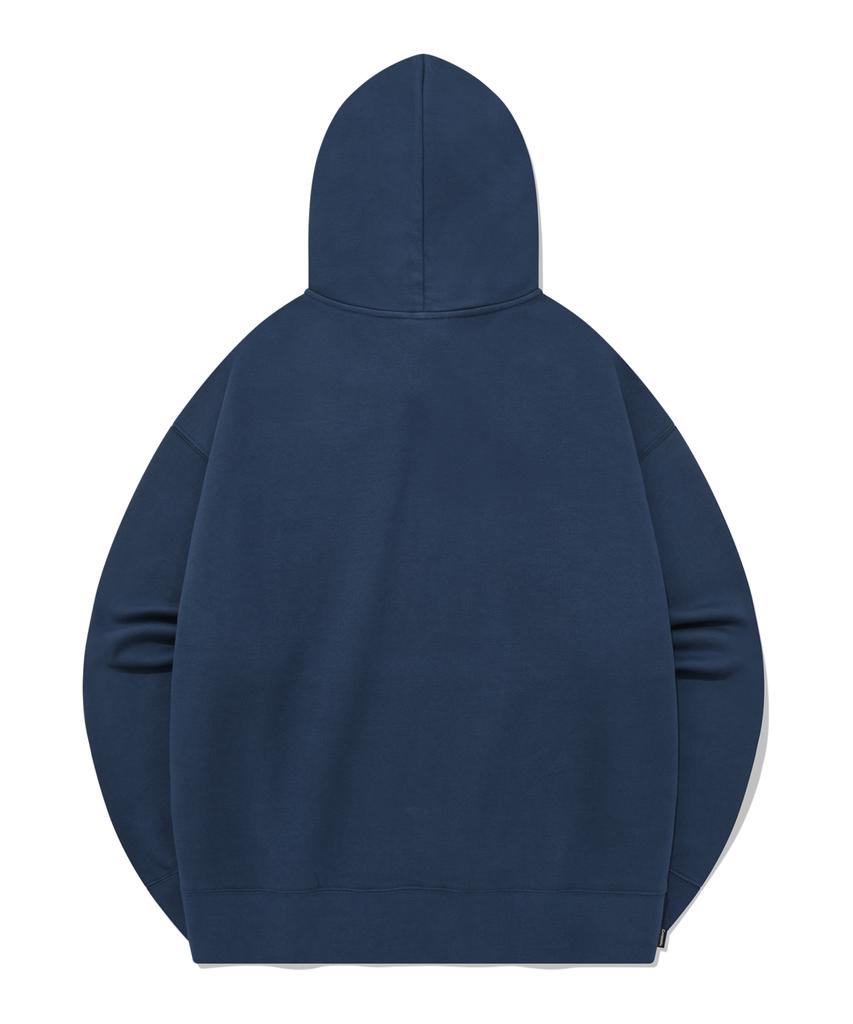 Oversized Small Authentic Logo Hoodie Dark Blue