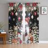 Christmas And Winter Poinsettia Curtains For Living Room Bedroom Home Decoration Window Voile Tulle Curtain Drapes