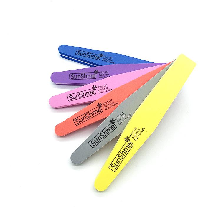 Double-Sided Washable Rhombus Nail Art Sponge File and Buffer Stick