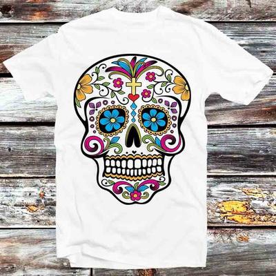 Camiseta Engraçada Presente Mandala Arte Calavera Caveira de Açúcar B559