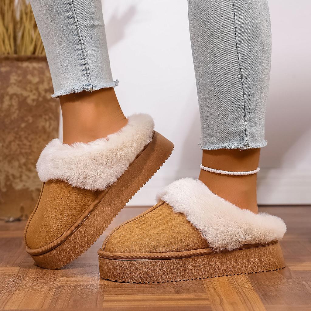2025 Winter Snow Boots and Shoes for Women To Wear Outside, Autumn and Winter New Thick-soled Home Indoor Warm and Non-slip Fluffy Drag Women