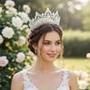 Crystal Bridal-Tiara Vintage Queen Style Hair Accessory For Wedding-Prom