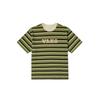 SS25 Comfortable Striped Round Neck Short Sleeve T-Shirt Unisex Tops Green VN000NJFEFI