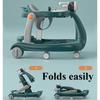 2-In-1 Baby Walker With Wheels Foldable Push Walker With Music Lights Activity Center Car With Interactive Toy Tray For Infants