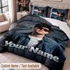 Custom Name Text 3Pcs Bedding Set Alex Warren Duvet Cover And Two Pillowcases