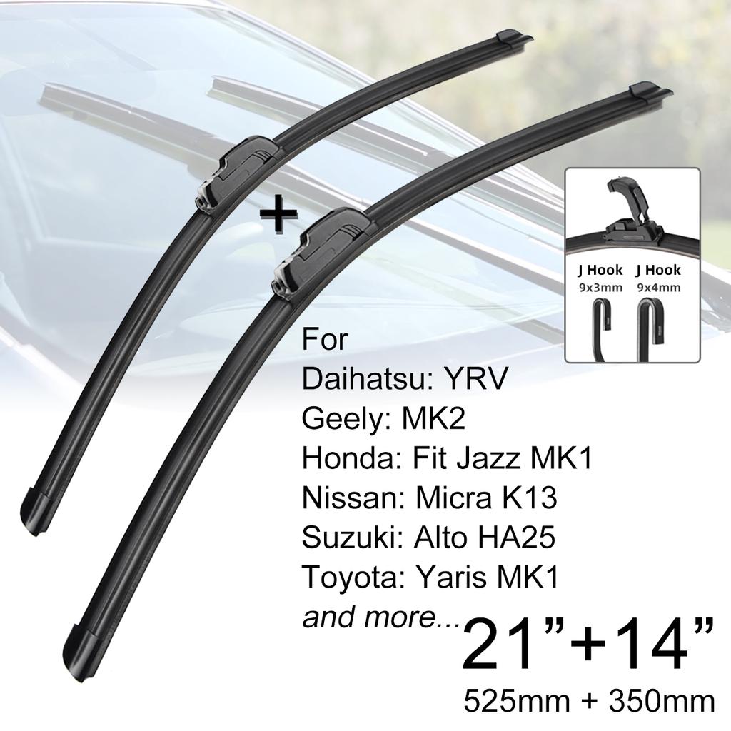 Auto Frontscheibenwischerblätter 21" + 14" J Haken U-Typ Universal für Daihatsu Geely Honda Nissan Suzuki Toyota