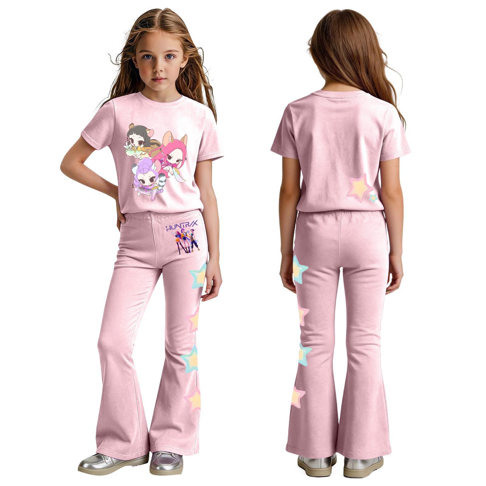 

Комплект одежды для новорожденных девочек и мальчиков, свободная футболка с принтом и штаны 150 розовый