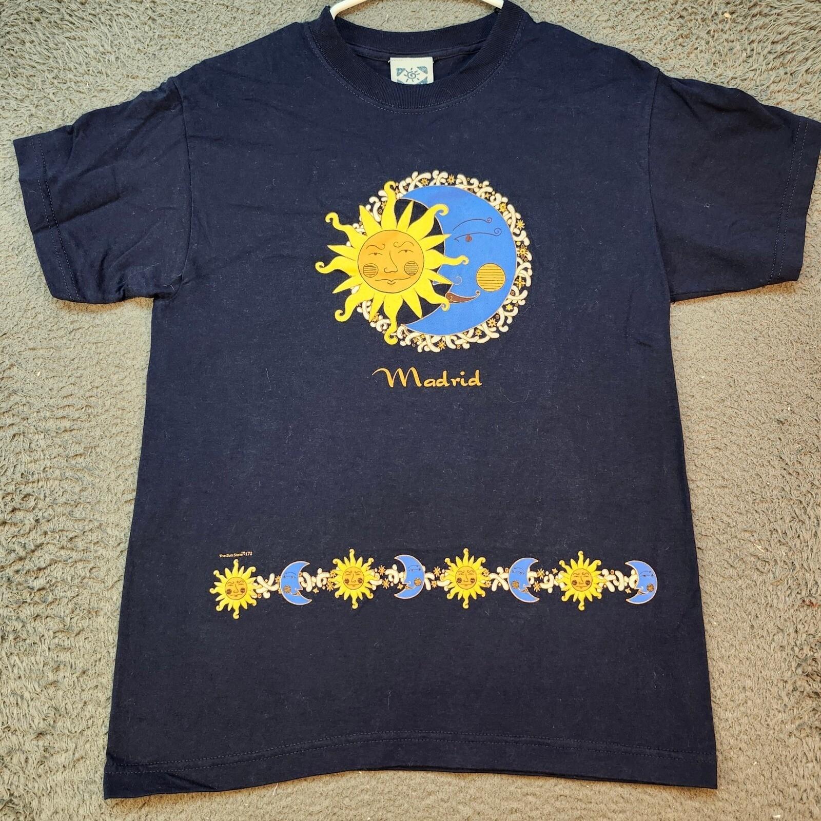The Sun State Madrid Graphic Tee Sun Moon Celestial Print Cotton Small Unisex T-Shirt S