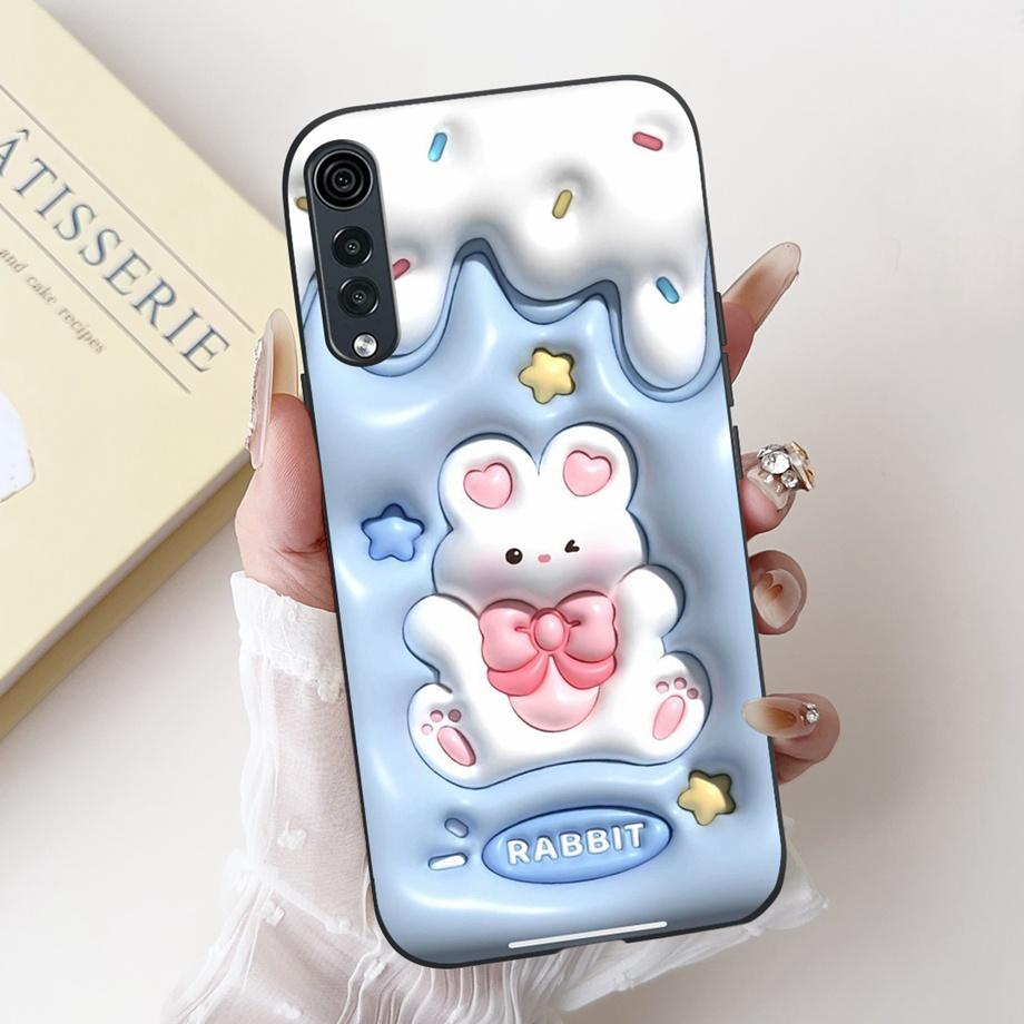 For LG Velvet 4G 5G UW Phone Case Velvet LM-G900 Back Cover Soft Matte Silicone Slim Fundas Lovely Panda Rabbit Flower Cartoon