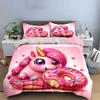 Unicorn-Themed Donut Gift Set Kid'S And Adults' Bedroom Decor, Exquisite Three-Piece Bedding Set Gift