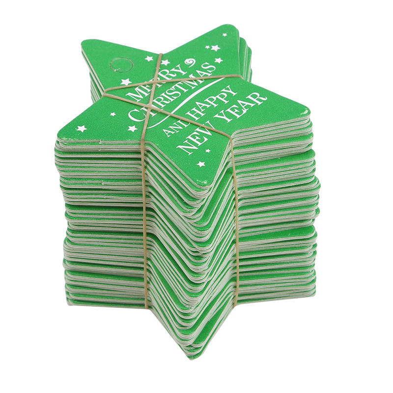 100pcs Merry Christmas Gift Tags Red Green Xmas Tree Round Shape Card Tag Christmas Tree Hanging Decor Gift Wrapping Labels