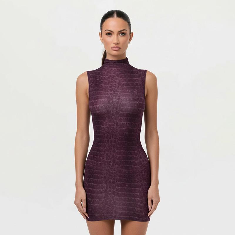 Ärmelloses Minikleid mit Leopardenmuster - Europäischer Stil, Schlankmachend, Sexy Damenmode