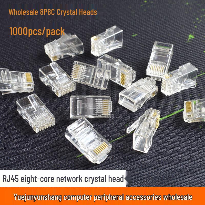 1000 Pcs RJ45 Cat5e 8P8C Network Cable Crystal Plugs for 100Mbps