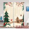 2pcs  Curtains Christmas Cabin Snowflakes Cardinal (3) Minimalist Modern Curtains Durable 100% Polyester Fabric Curtains Gifts
