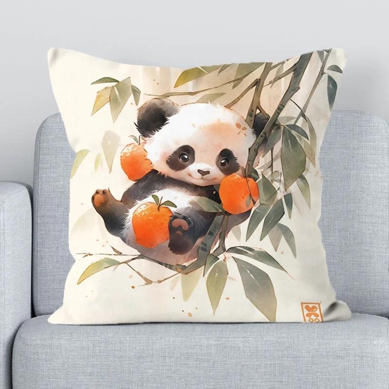 Cute Panda Pillowcase 40*40 Decorative Pillowcases Pillows for Bedroom Bed Cushion Cover 45x45cm Car Sofa Cushions Covers Pillow