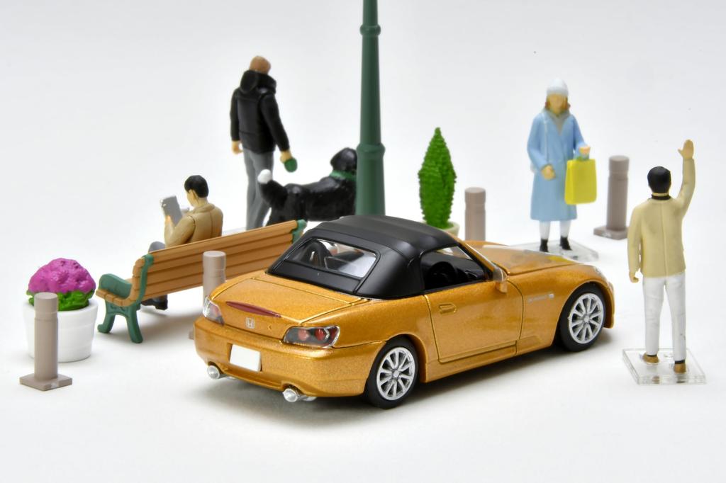 Geocolle Car Snap 22a Urban Street Corner 2 ABS Partially Mini Car Set 64# resin/PVC Dolls/accessories (painted, Assembled) + Die-cast
