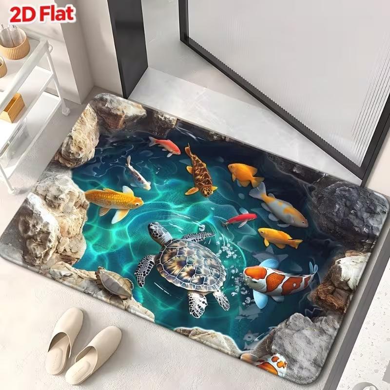 Turtle Shaped Pool Door Mat Anti Slip Bathroom Floor Mat Suitable for Bedrooms Living Rooms Entrances Camping Outdoor Carpets