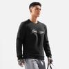 Li Ning Fitness Series Sports Fashion Letter Round Neck Loose Comfortable Warm Fleece Long Sleeve Sweatshirt Men sweatshirt Black AWDU567-1