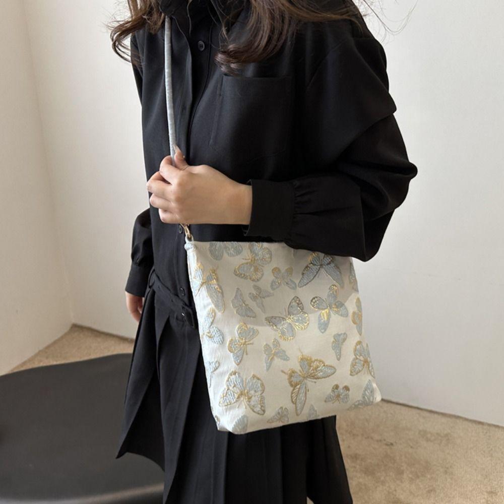 Bamboo Leaf Crossbody Bag Lightweight Chinese Style Handbag Cute Butterfly Shoulder Bag  Travel