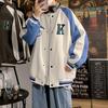 Men's Japanese-Style Spring 2021 Baseball Jacket - Korean Loose Fit for Students & Couples