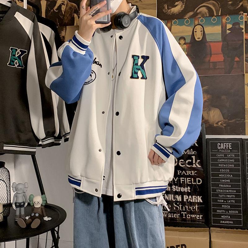 Pánská baseballová bunda v japonském stylu pro jaro 2021 - korejský volný střih pro studenty a páry