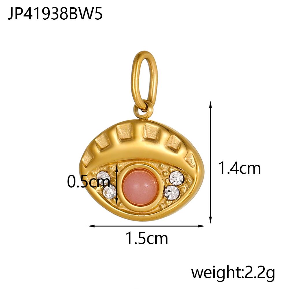 CARLIDANA Colorful Eyes Bohemian Natural Stone Eyes Charm Stainless Steel Gold Plated Zircon Matching Pendant Accessories