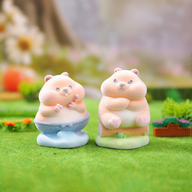 Niedlicher Hamster Blind Box Food Story Serie Desktop Ornament Mystery Überraschungstüten Bär Tierfigur Spielzeug Geburtstags-Weihnachtsgeschenk