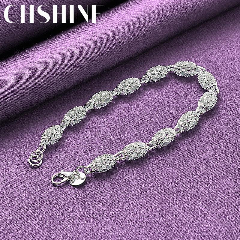 CHSHINE 925 Sterling Silver Hollow Round Chain Bracelet for Women Wedding Fashion Charm Jewelry