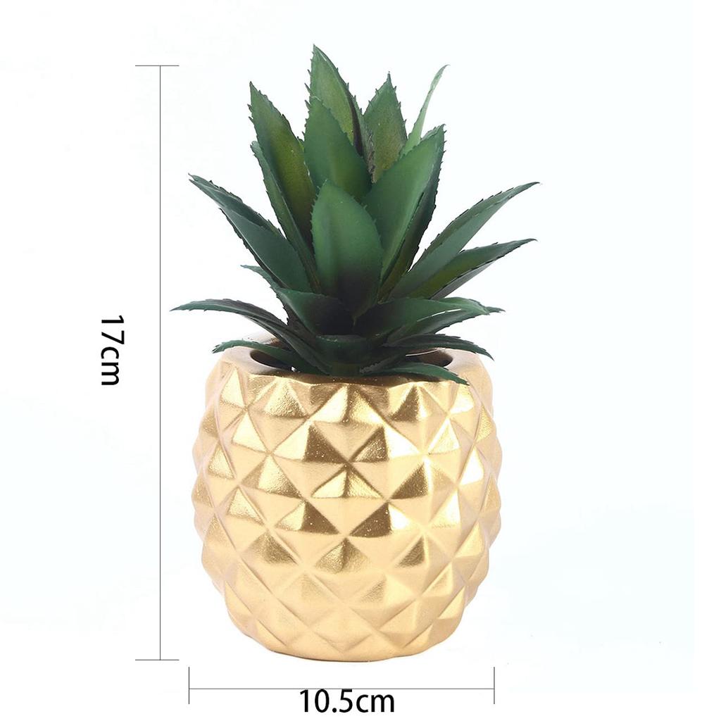 Queen-b Artificial Pineapple Plant, Mini Tabletop Plant, Stylish and Cute Decorative Desk Plant, Faux Greenery, Never Withers, Perfect for Living