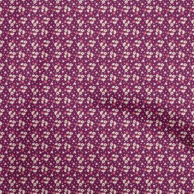 Baumwoll-Flex Dunkel-Magenta Stoff Asiatisch Retro Floral Kleiderstoff Stoff Druckstoff Meterware 40 Zoll