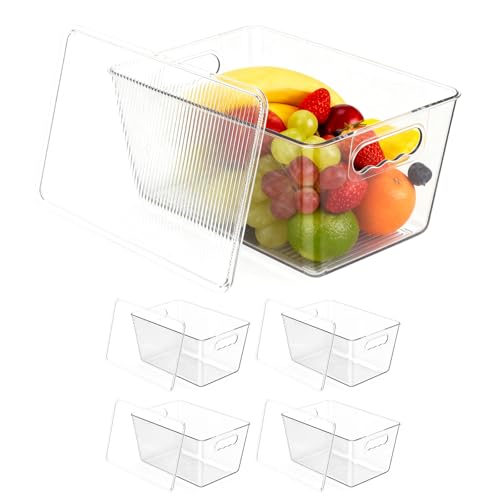 

Transparent storage box with drawers and handles, perfect for storing small items in the kitchen, refrigerator, or on the desktop. Waterproof, dustpro