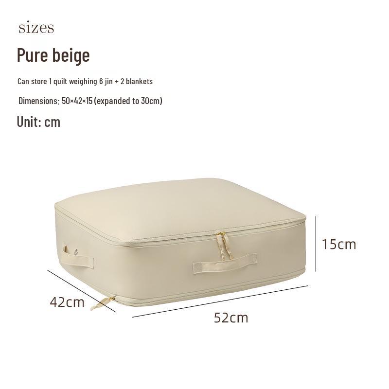 Anqin Moisture-Proof Quilt Storage Bag - Large Capacity, Thickened, Silk & Cotton Compatible, Rice White