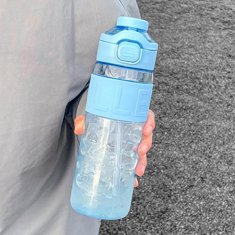 

Sports water cup women s summer simple double drink with straw cup couple student kettle large capacity Single cup
