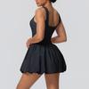 NEW bare feel sports dress with pocket,anti-exposure,tennis wear with bra pads,running, fitness and bodybuilding, sports trends, cycling dress Black