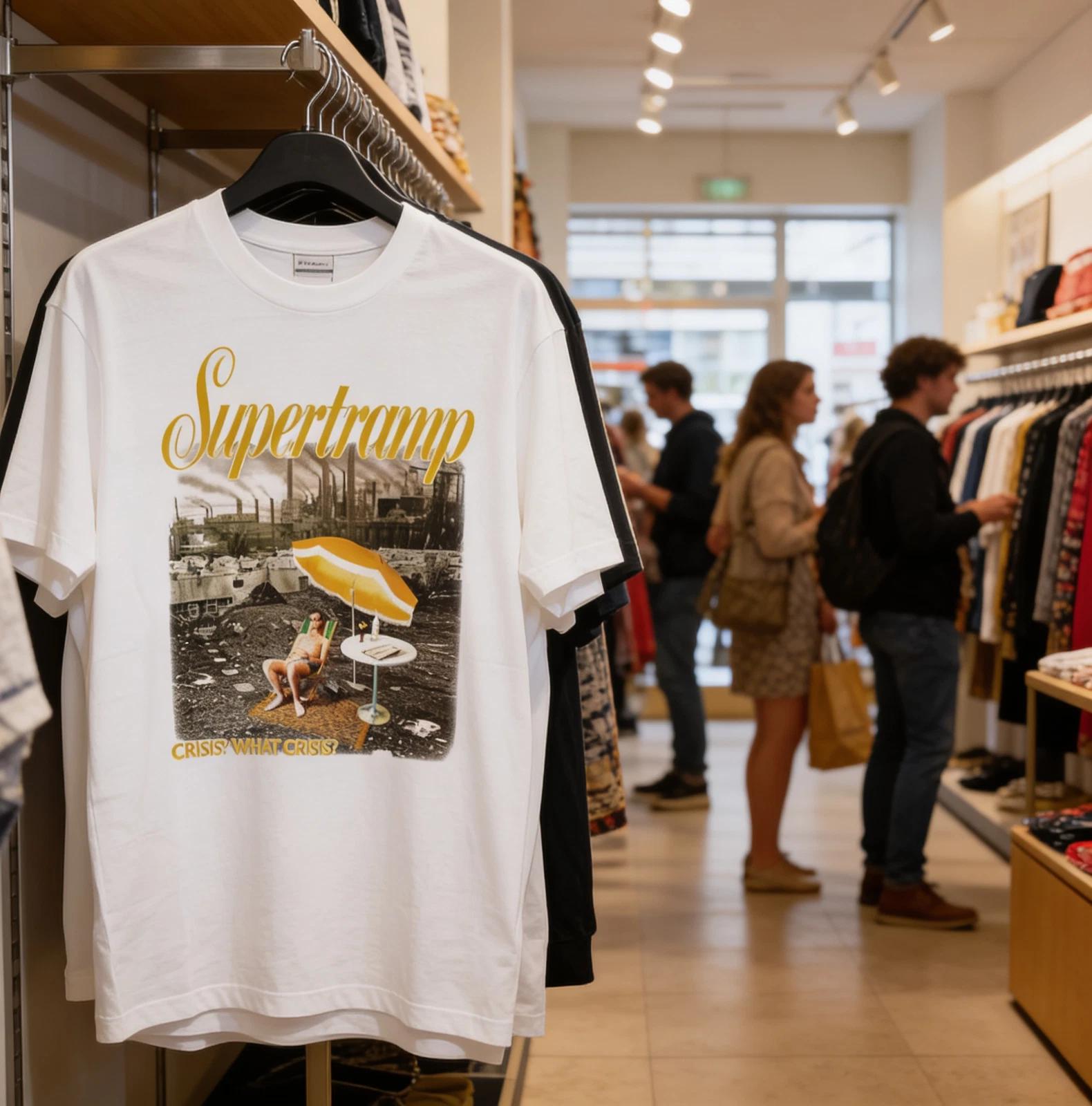 SUPERTRAMP CRISIS WHAT CRISIS 1975 NEW WHITE T-Shirt S