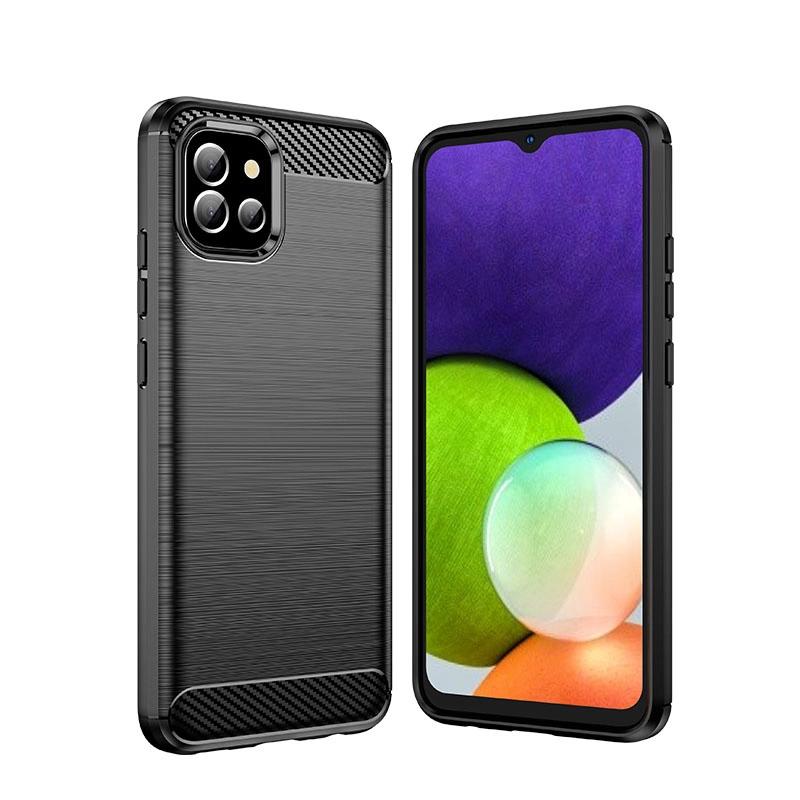 Carbon Case Flexible Cover For Samsung A03S Eu (166.5) Black