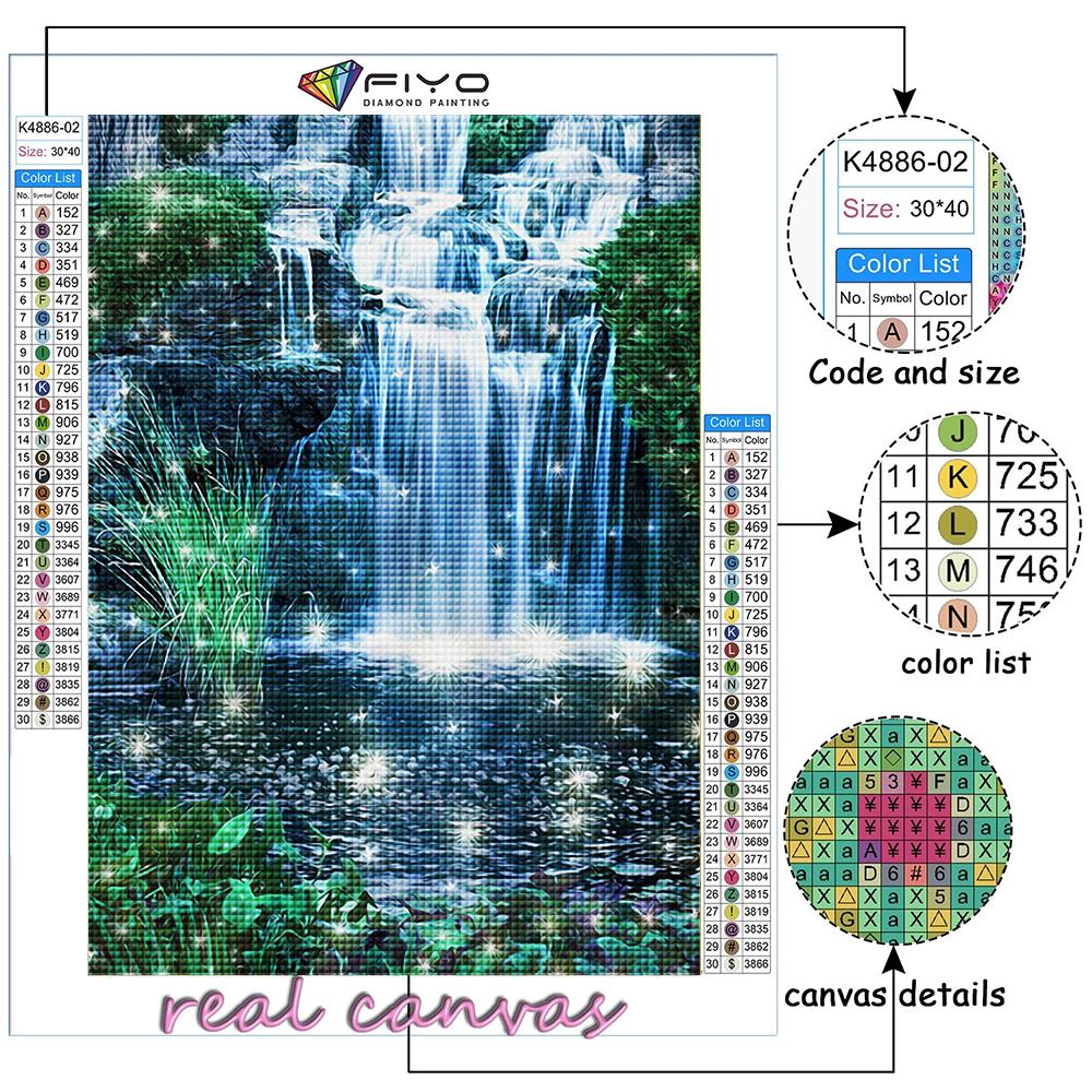 5D Diamond Painting Full Diamond Scenic Waterfall  Diamond Painting Handmade Diy Diamond Mosaic Painting Home Decoration