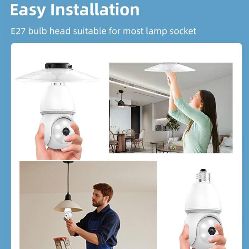 iCSee E27 Wireless HD Bulb Camera - Indoor WiFi Remote Monitor.