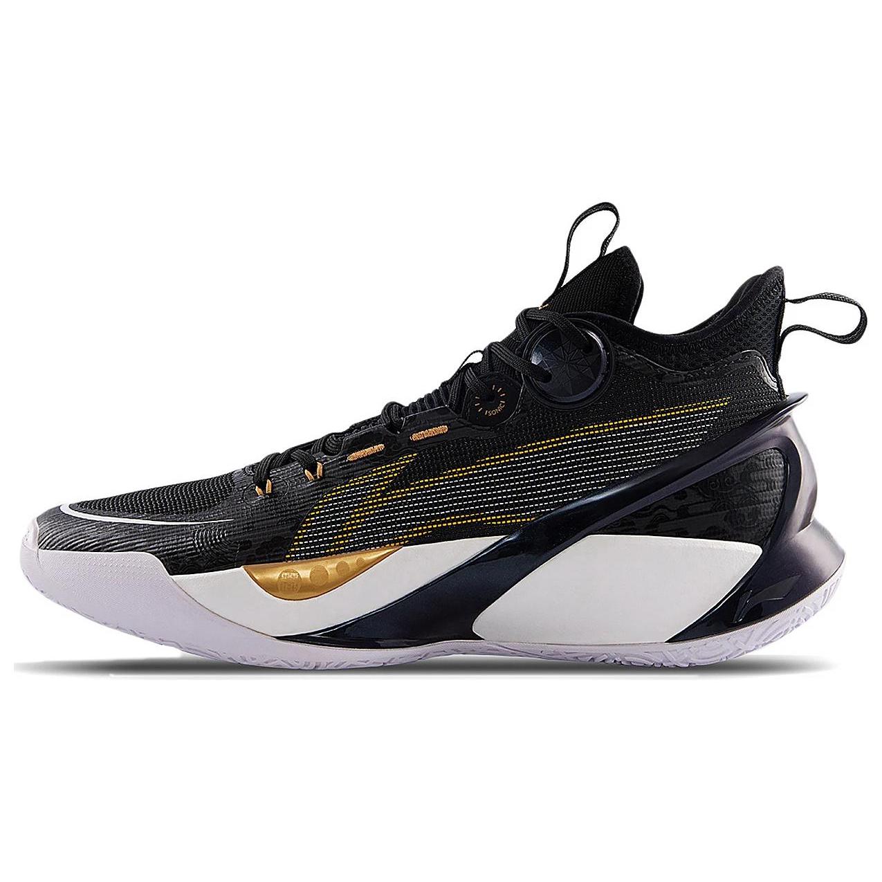 

Новые LiNing SONIC 10 Ultra Благоприятные Облака Противоскользящие и Износостойкие Дышащие Баскетбольные Кроссовки со Средним Верхом Мужские Черные ABAS145-2 43