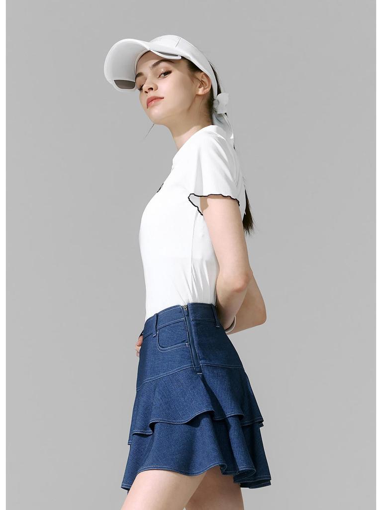 Bingse Women's Spring/Summer POLO Yoga & Sports Top - Short Sleeve for Golf & Tennis